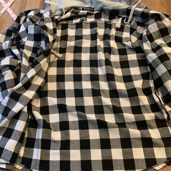 WSGYJ flannel hoodie button up - Picture 6 of 7